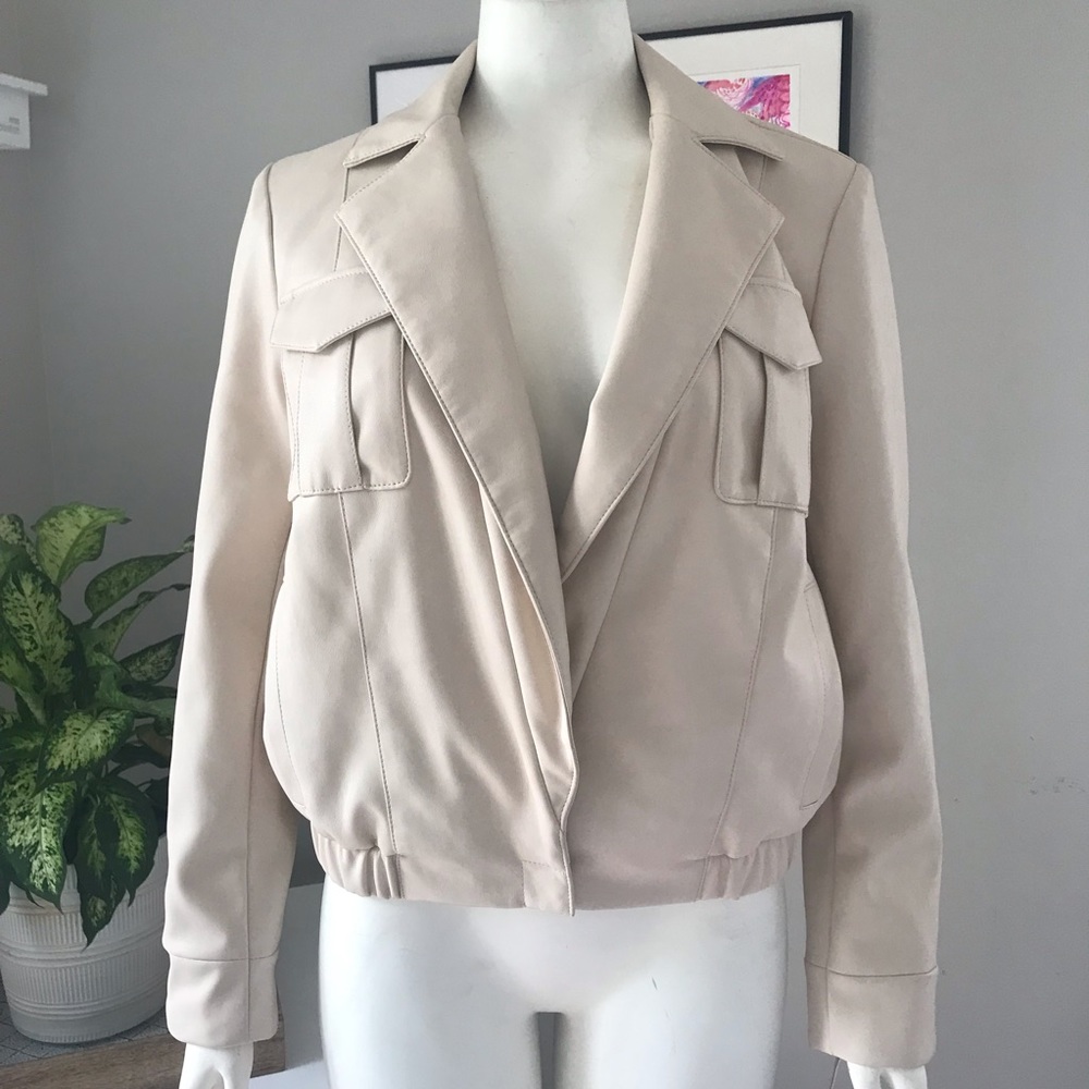 Faux Liquid Leather Bomber Jacket | Sz. M | Butter Soft Faux Leather